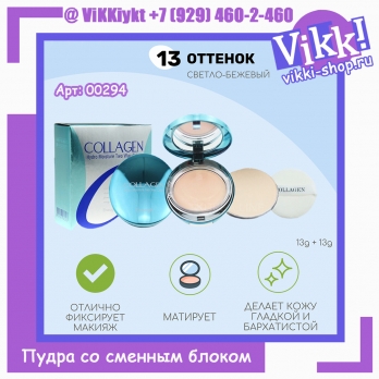 Увлажняющая коллагеновая пудра со сменным блоком Collagen Hydro Moisture SPF25 PA++ 95гр.